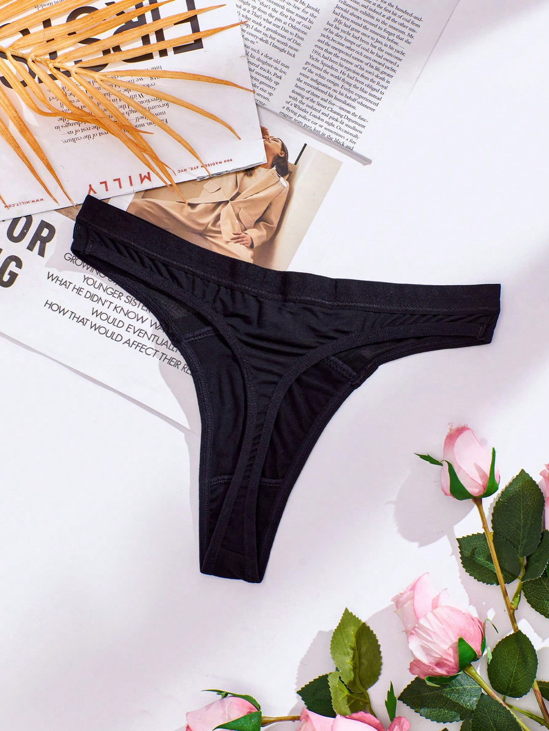 Slip tanga SHEIN, negru