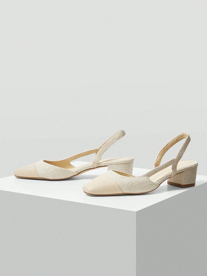 Pantofi cu toc SHEIN, crem