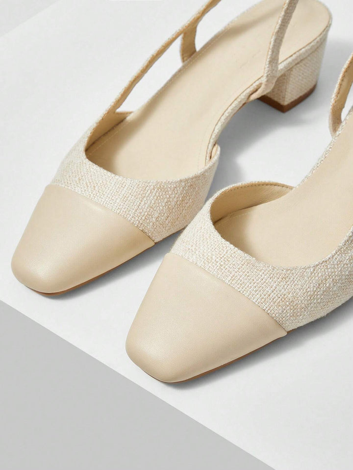 Pantofi cu toc SHEIN, crem