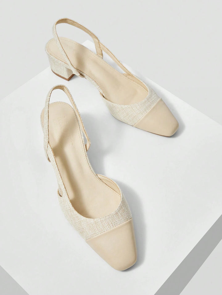 Pantofi cu toc SHEIN, crem