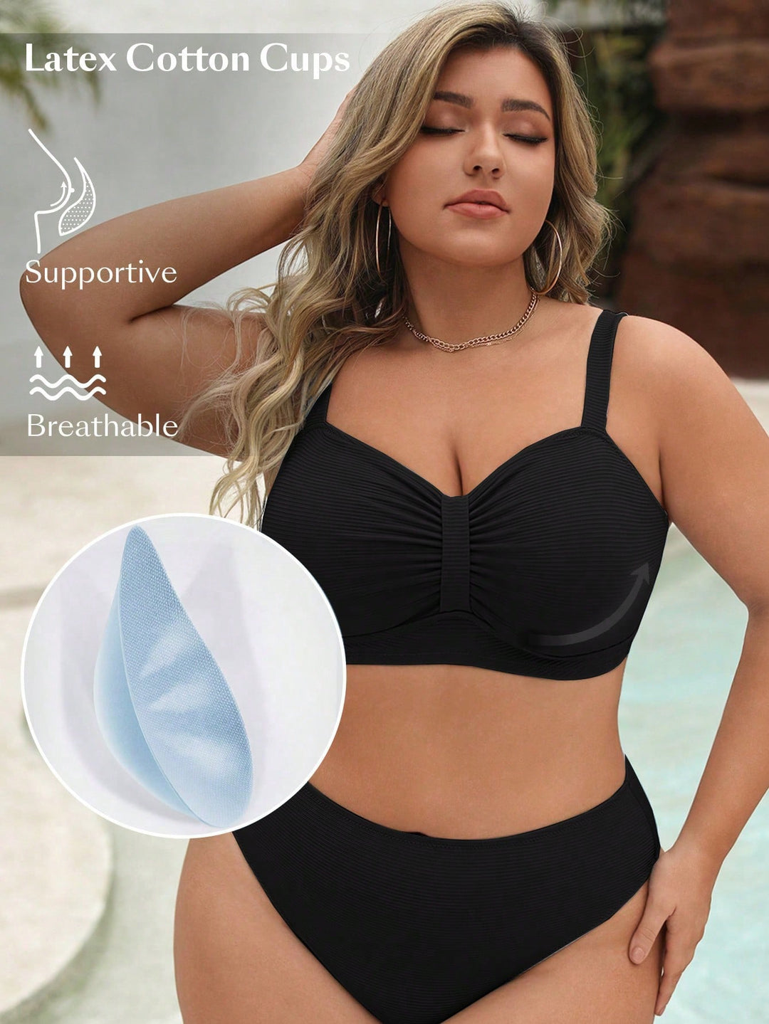 Sutien de baie SHEIN, negru