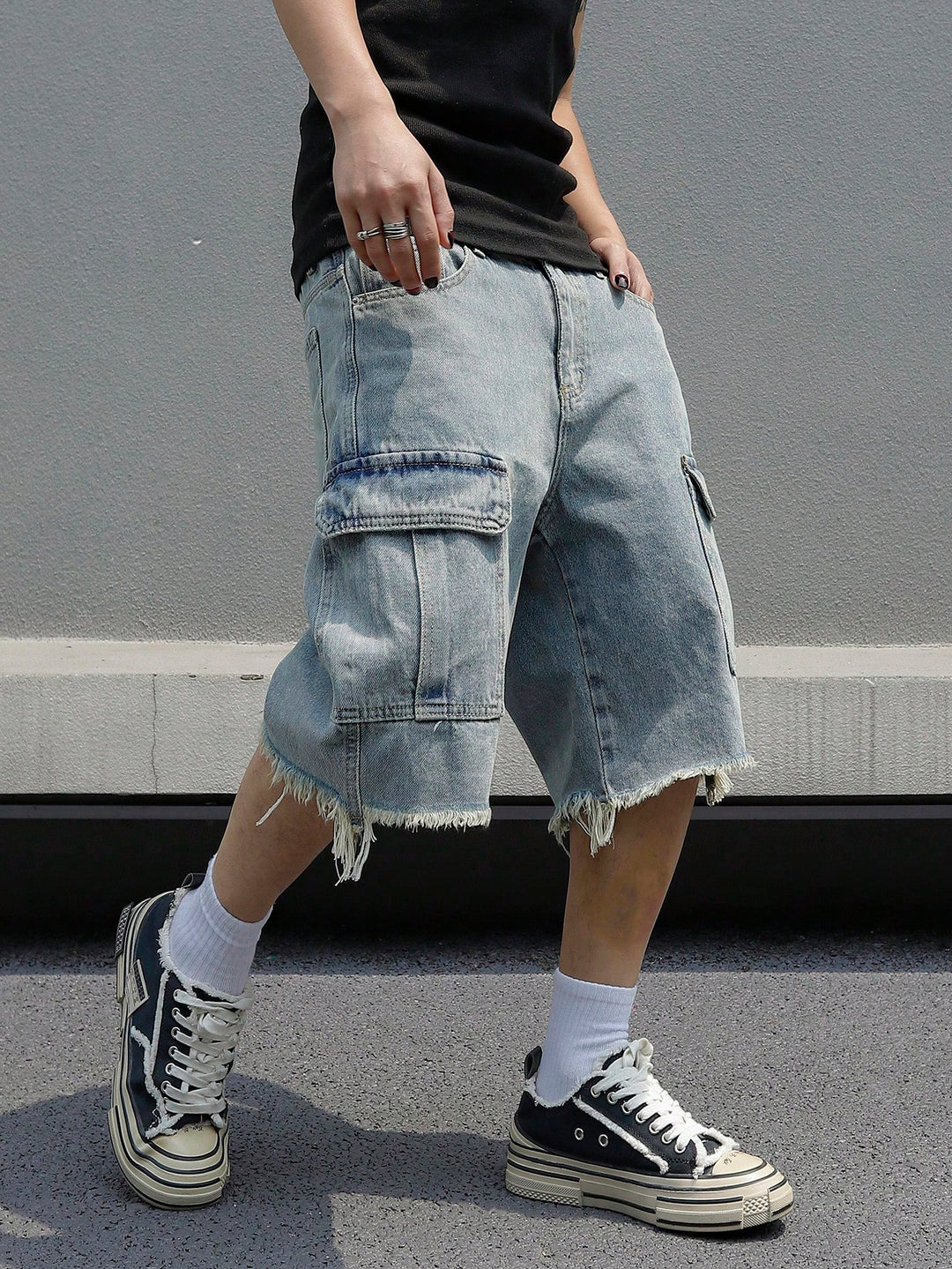 Pantaloni scurți SHEIN, albastru