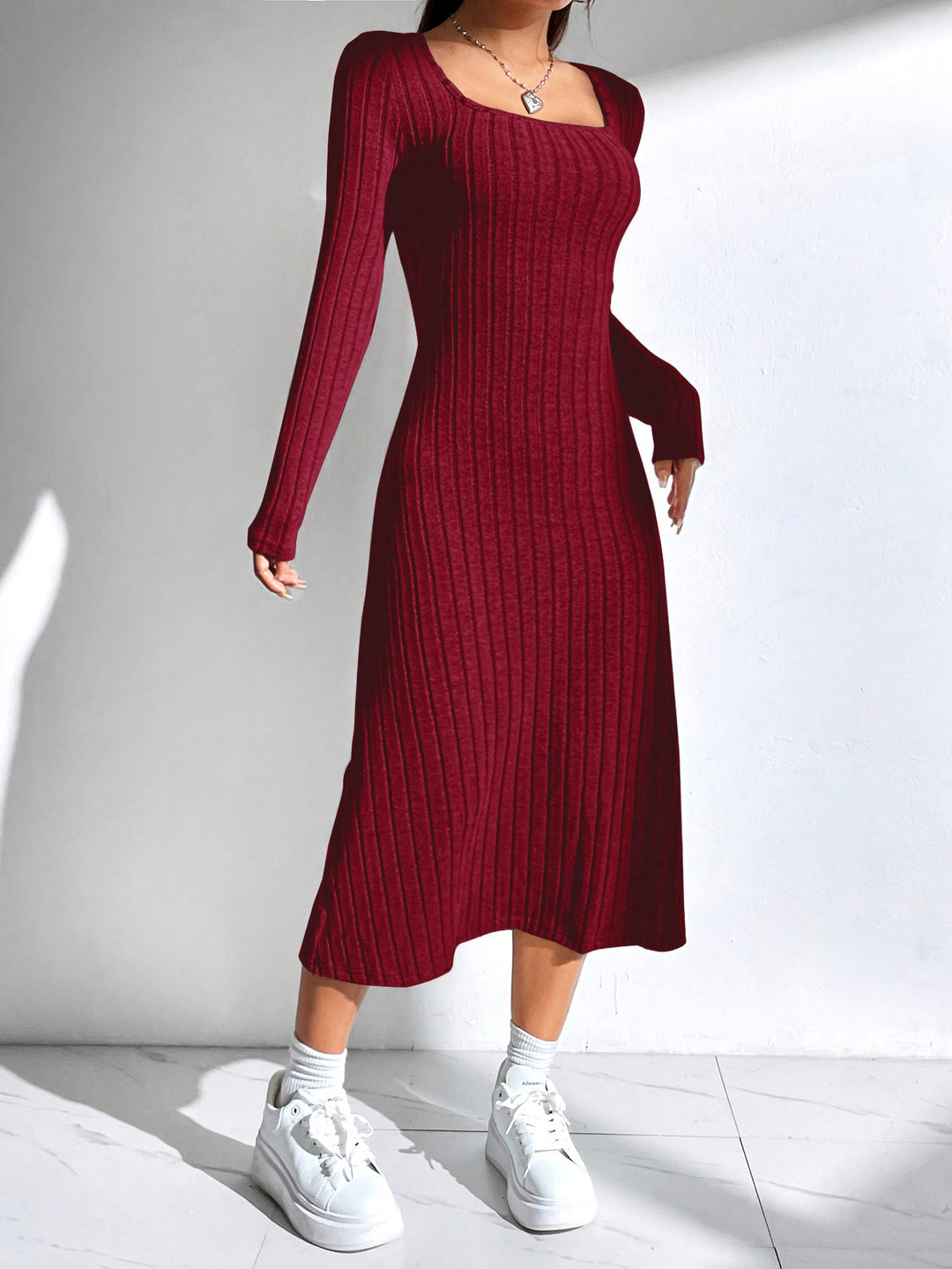 Rochie midi SHEIN, roșu