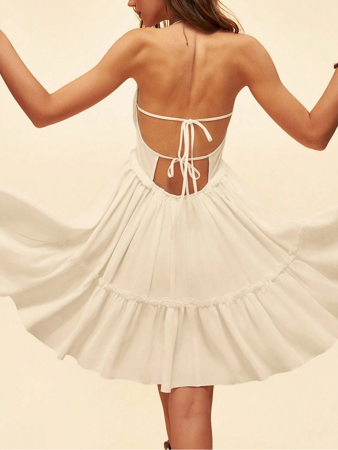 Shein mini ruha, krém