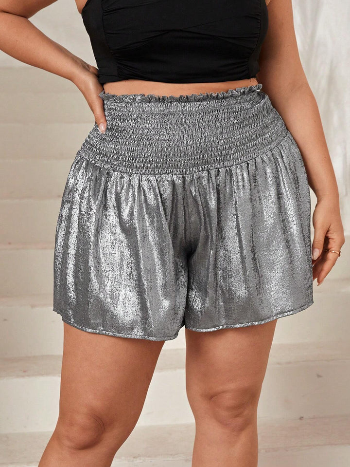 Pantaloni scurți Shein Curve+, argintiu