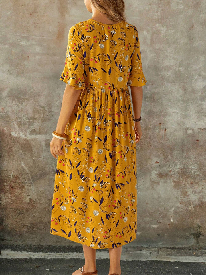 Emery Rose by Shein midi ruha, sárga