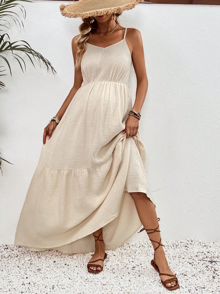 Rochie maxi SHEIN, crem