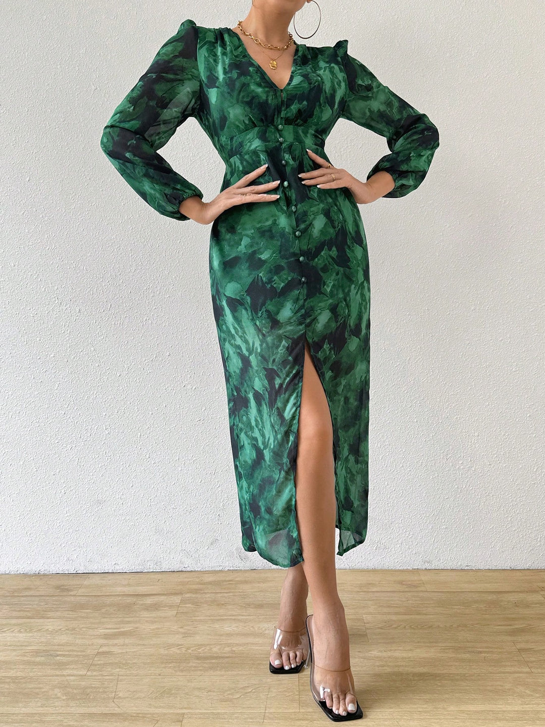 Rochie midi SHEIN, verde