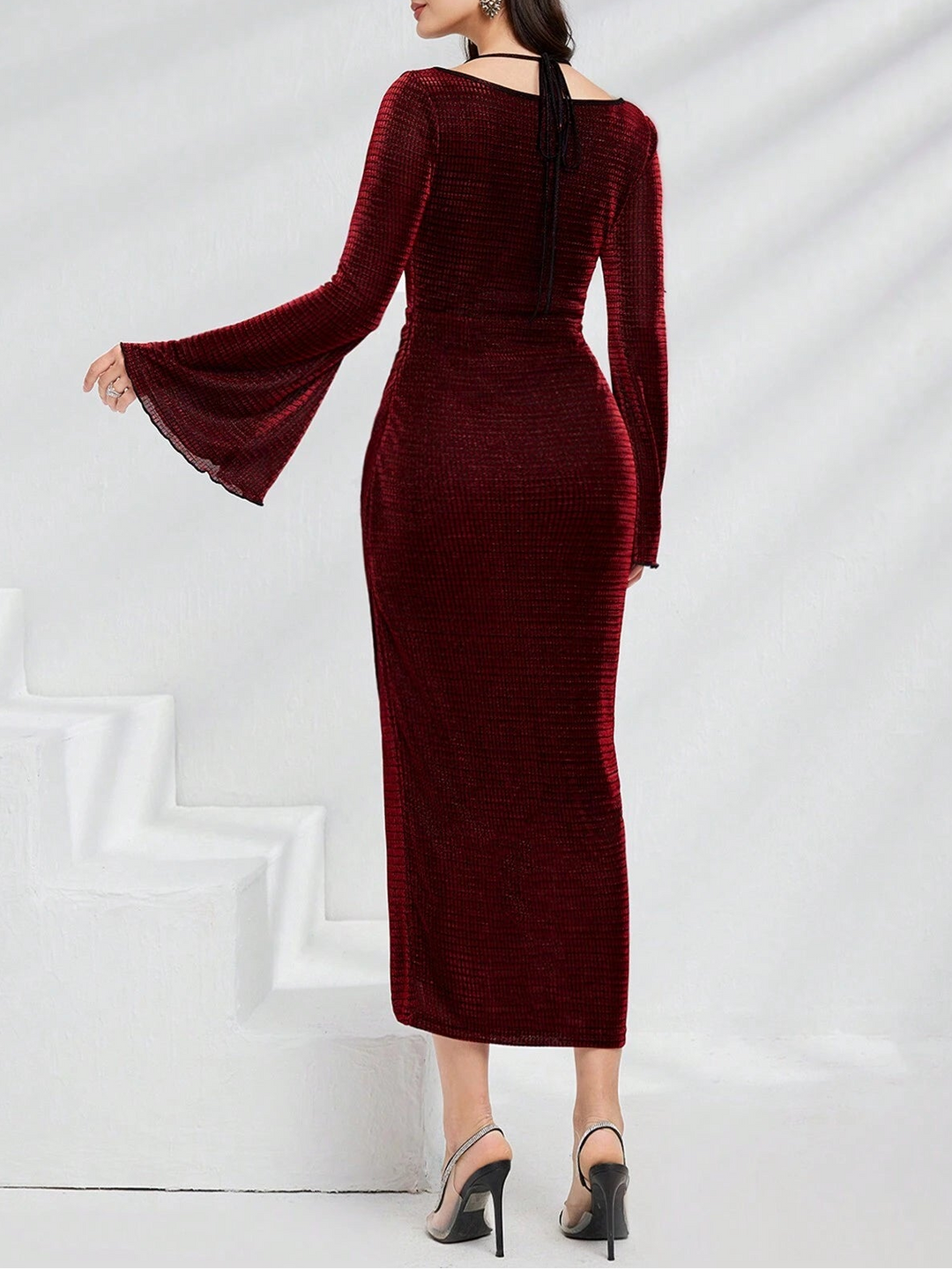 Shein midi dress, red