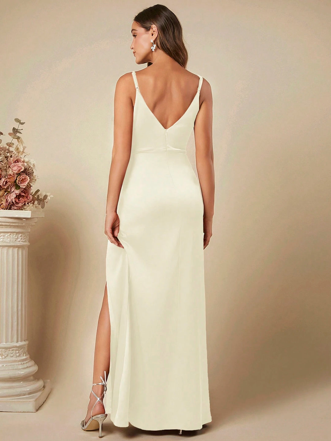 Rochie maxi SHEIN, cream