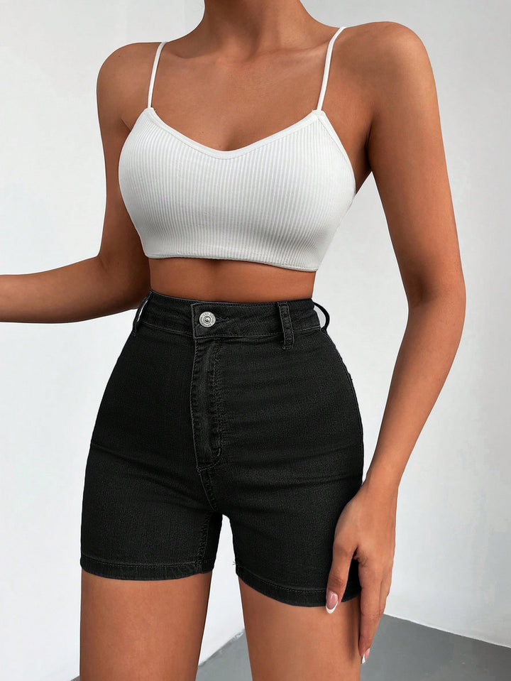 Pantaloni scurți SHEIN, negru