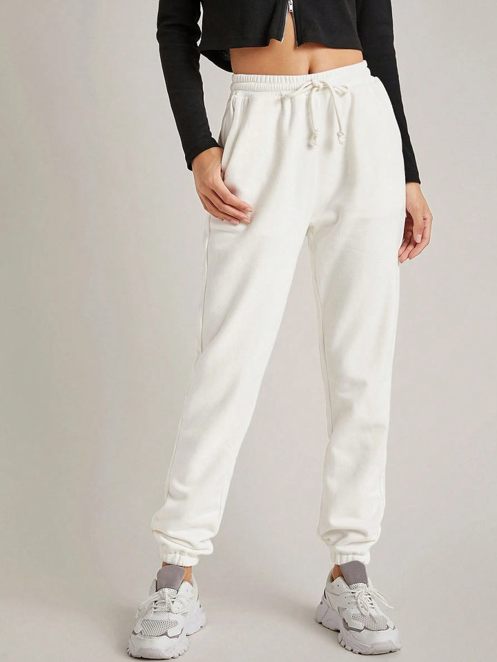 Pantaloni de trening SHEIN, alb