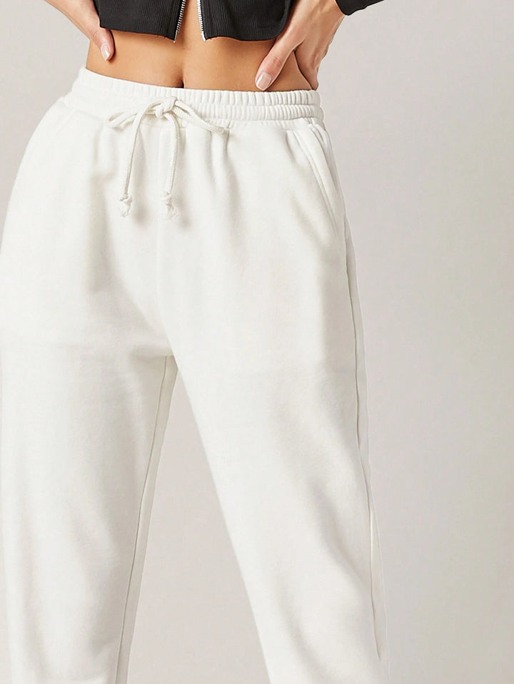 Pantaloni de trening SHEIN, alb