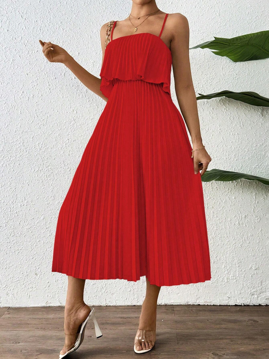 Rochie midi SHEIN, roșu