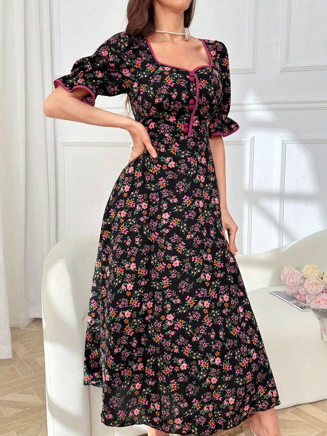 Rochie maxi SHEIN, negru