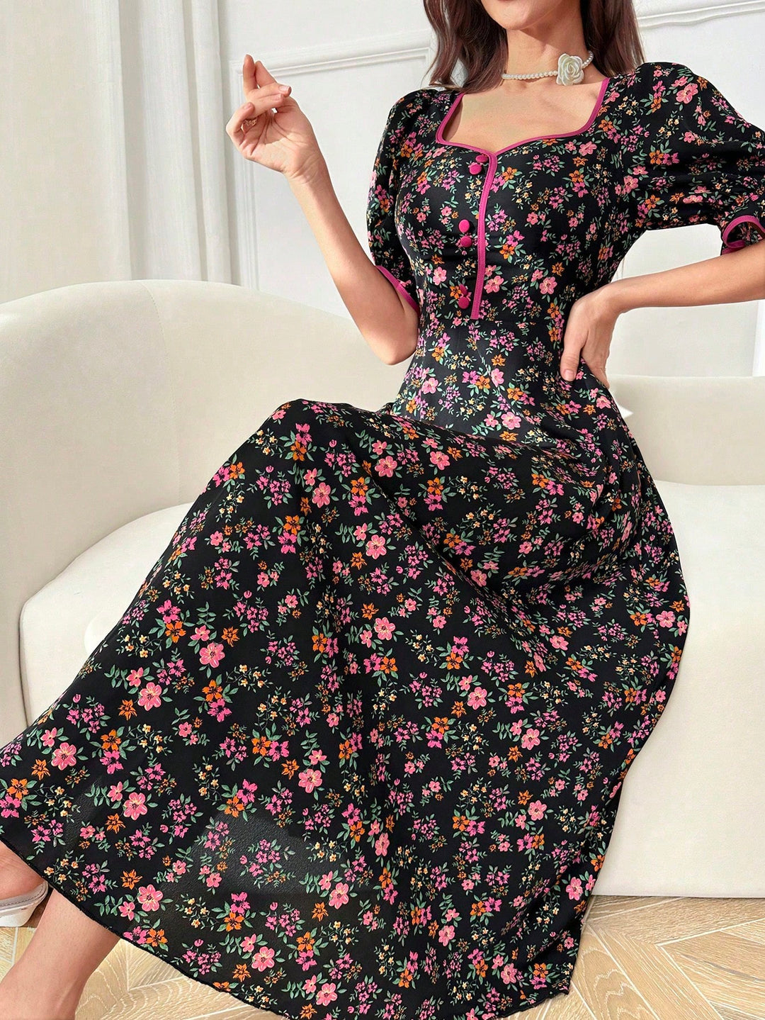 Rochie maxi SHEIN, negru