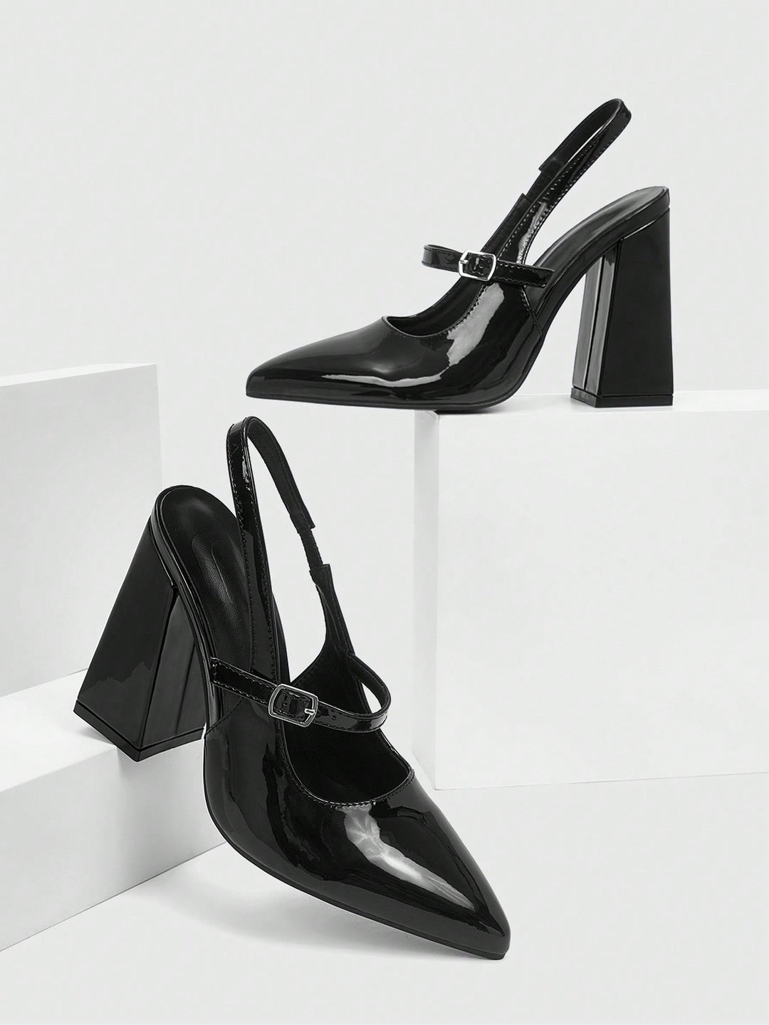 Pantofi cu toc SHEIN, negru
