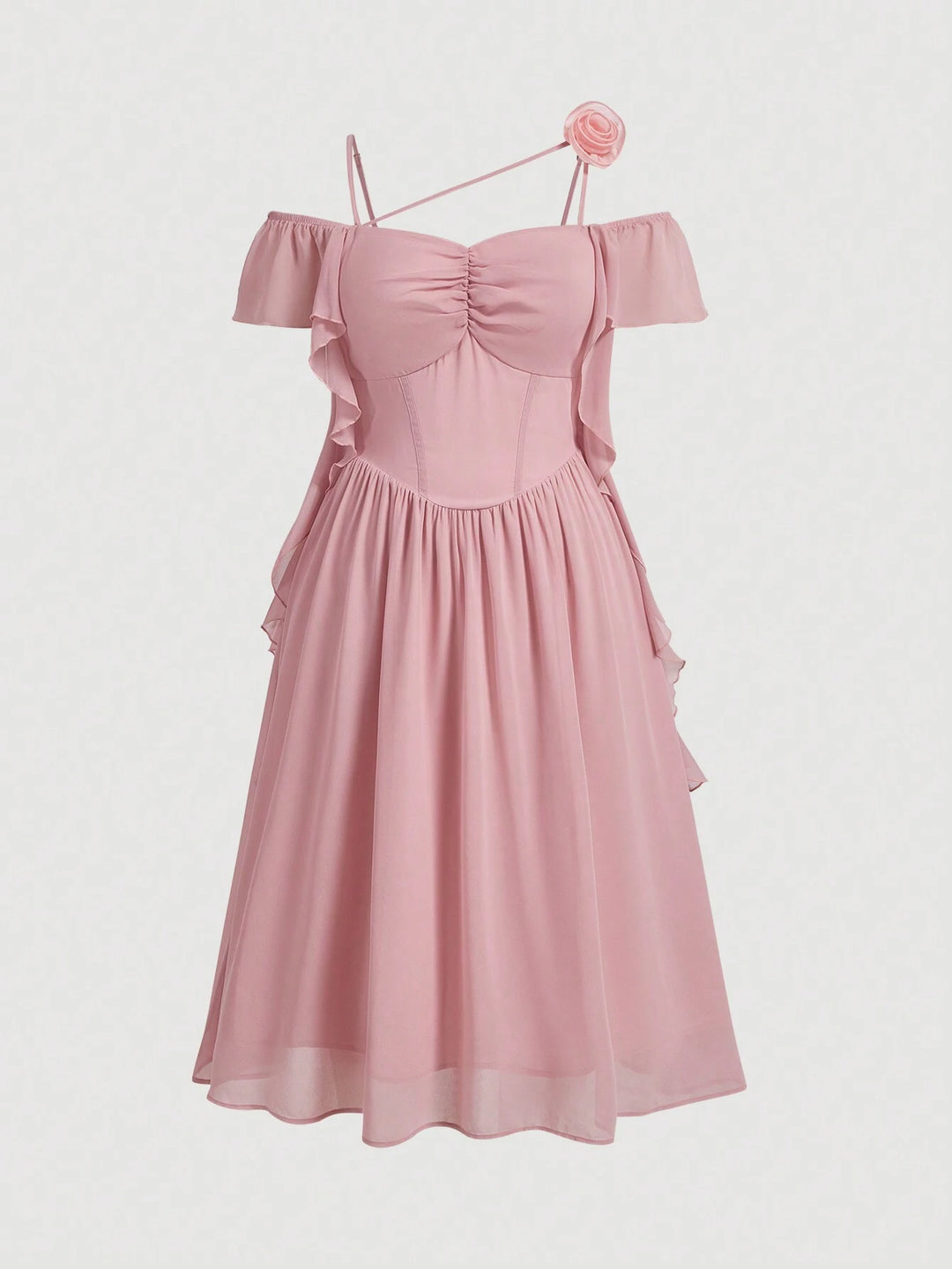 Shein Curve+ midiruha, rózsaszín