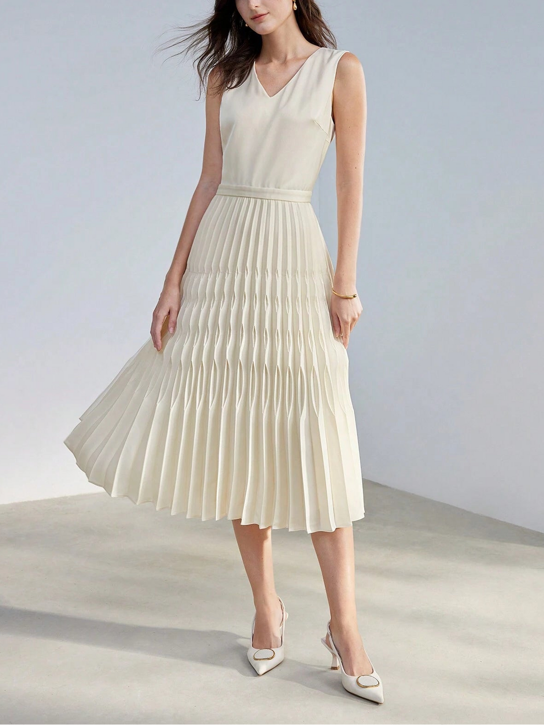 Rochie midi SHEIN, bej