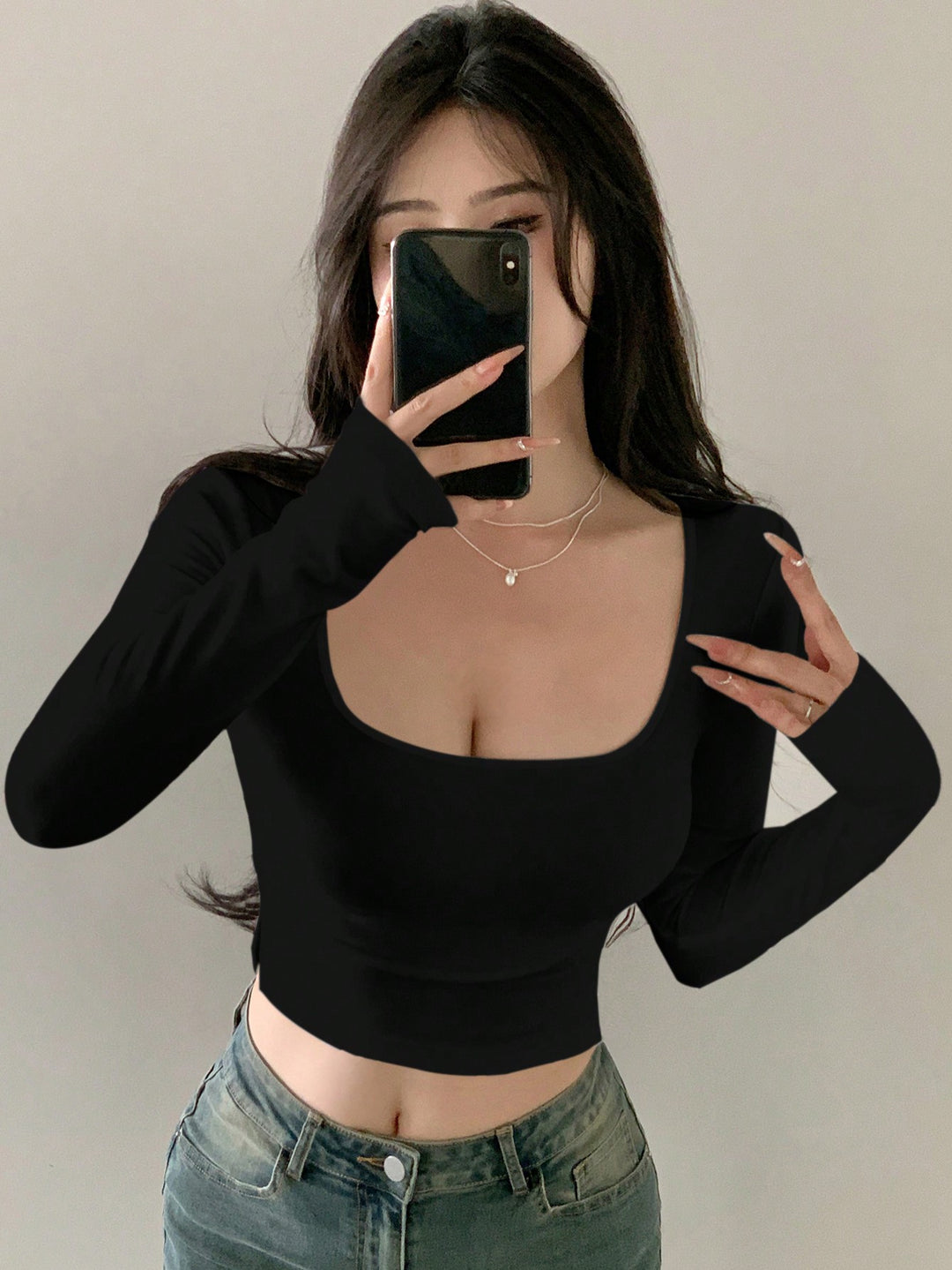 SHEIN blúz, fekete