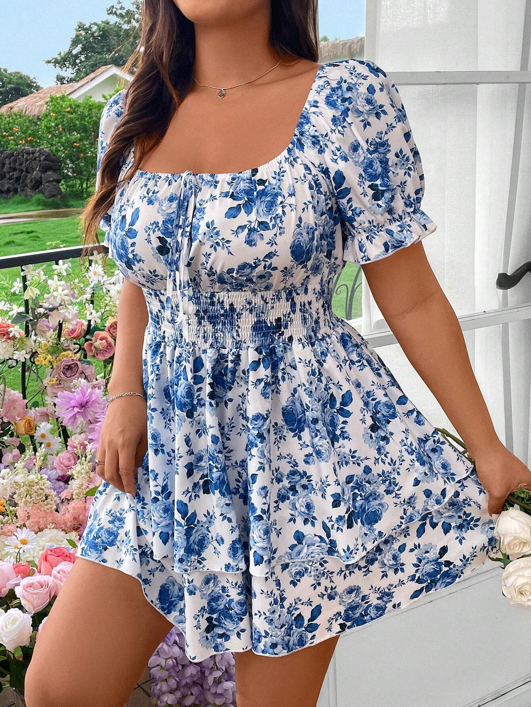 Shein Curve+ miniruha, kék