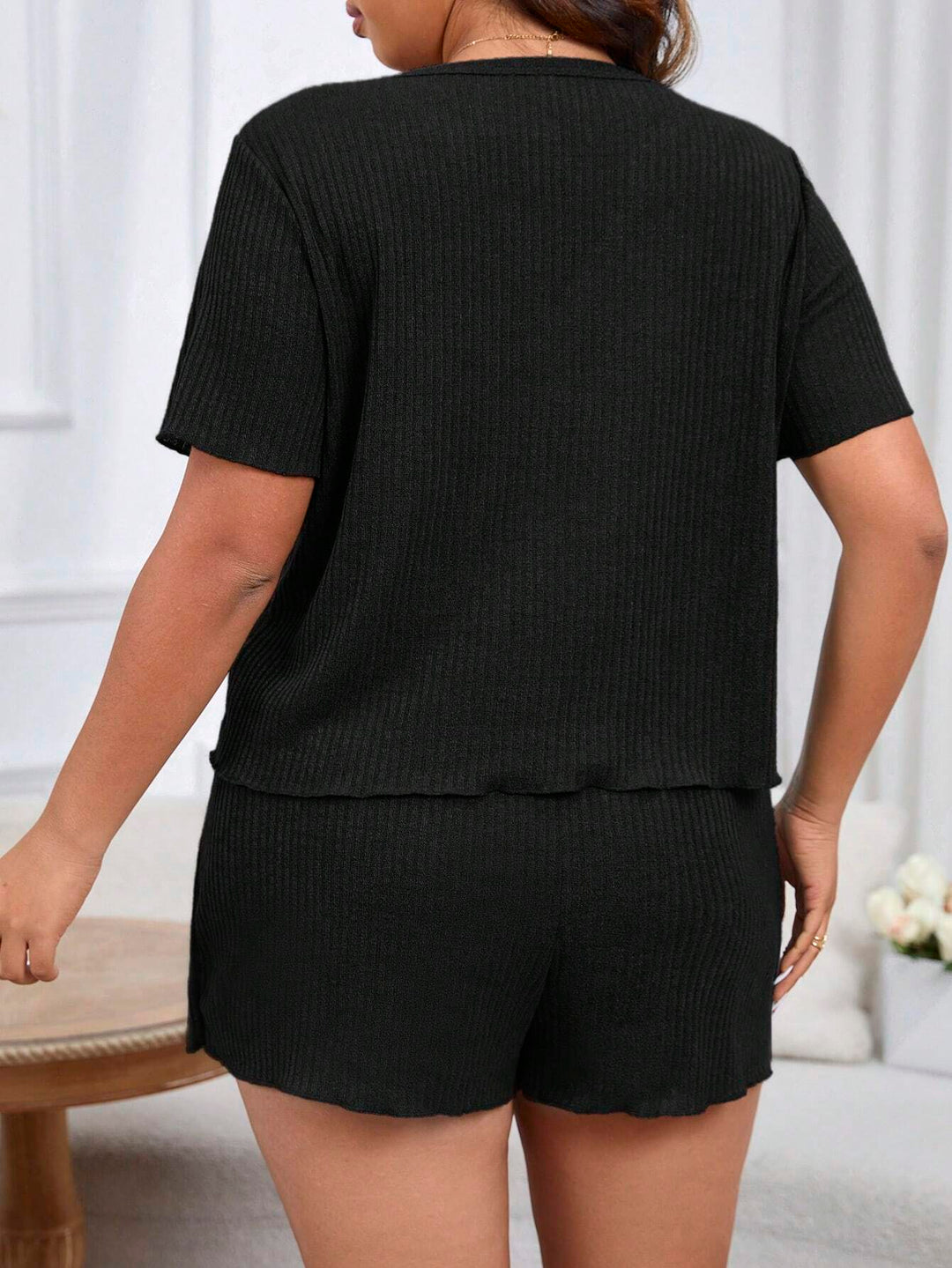 Compleu pijamale SHEIN, negru