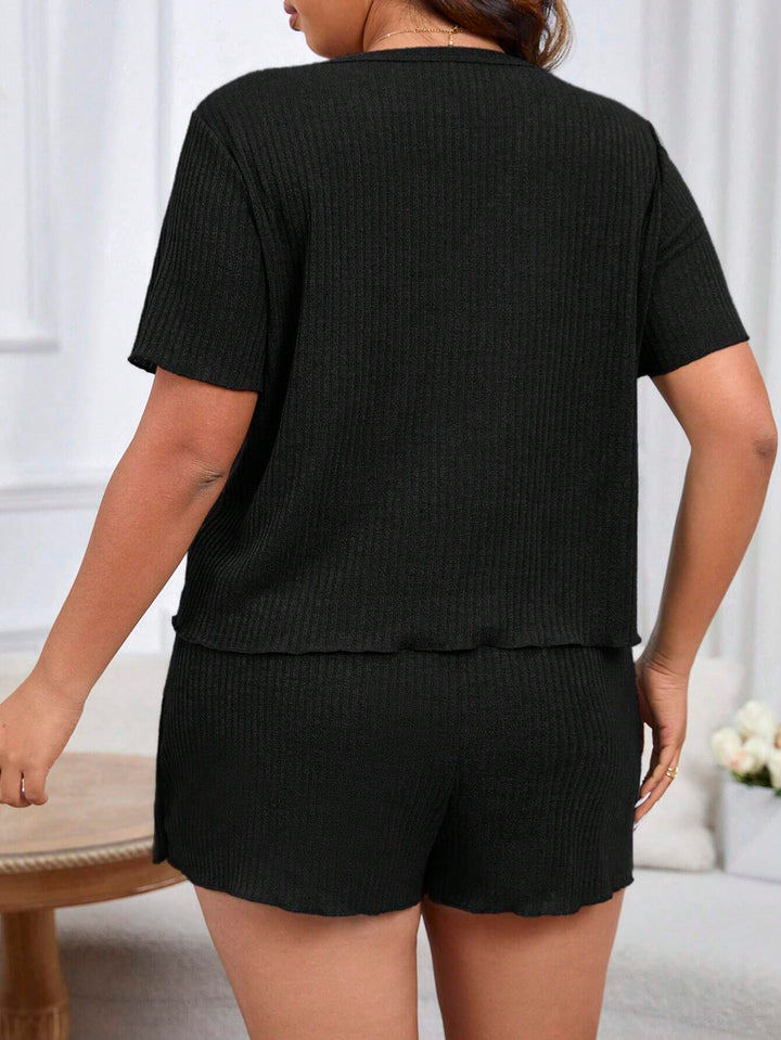 Compleu pijamale SHEIN, negru
