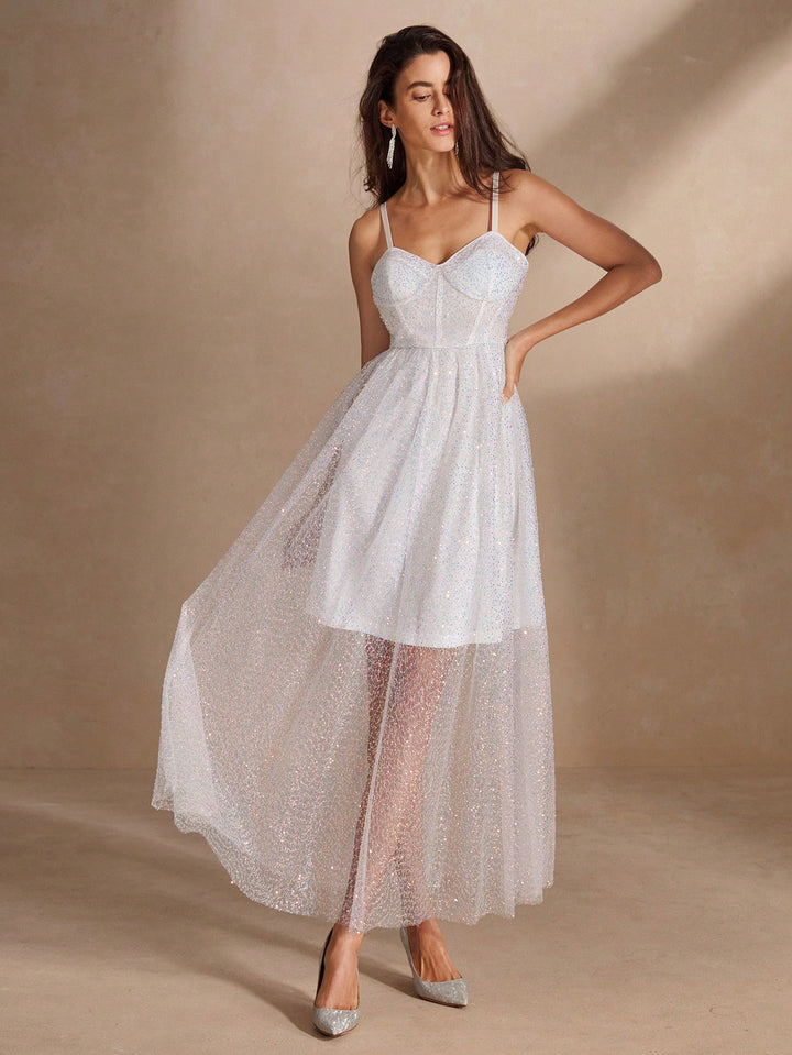 Rochie maxi SHEIN, alb
