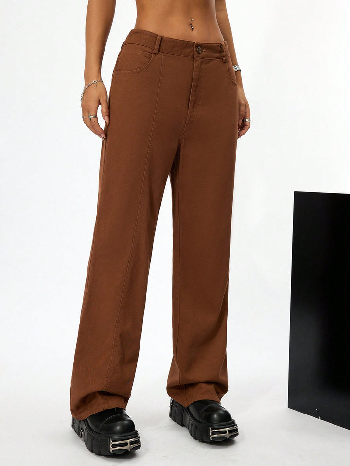 Pantaloni SHEIN, maro