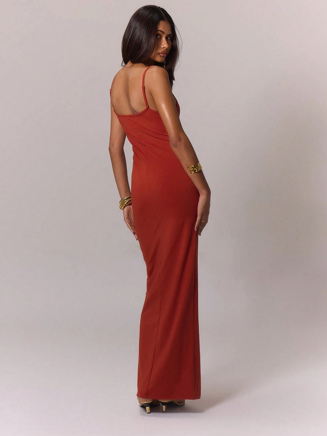 Rochie maxi Musera by Shein, cărămiziu