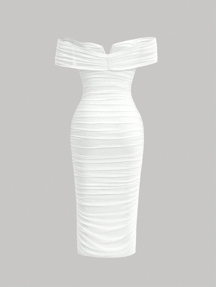 Rochie midi SHEIN, alb