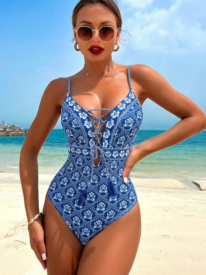 Costum de baie SHEIN, albastru