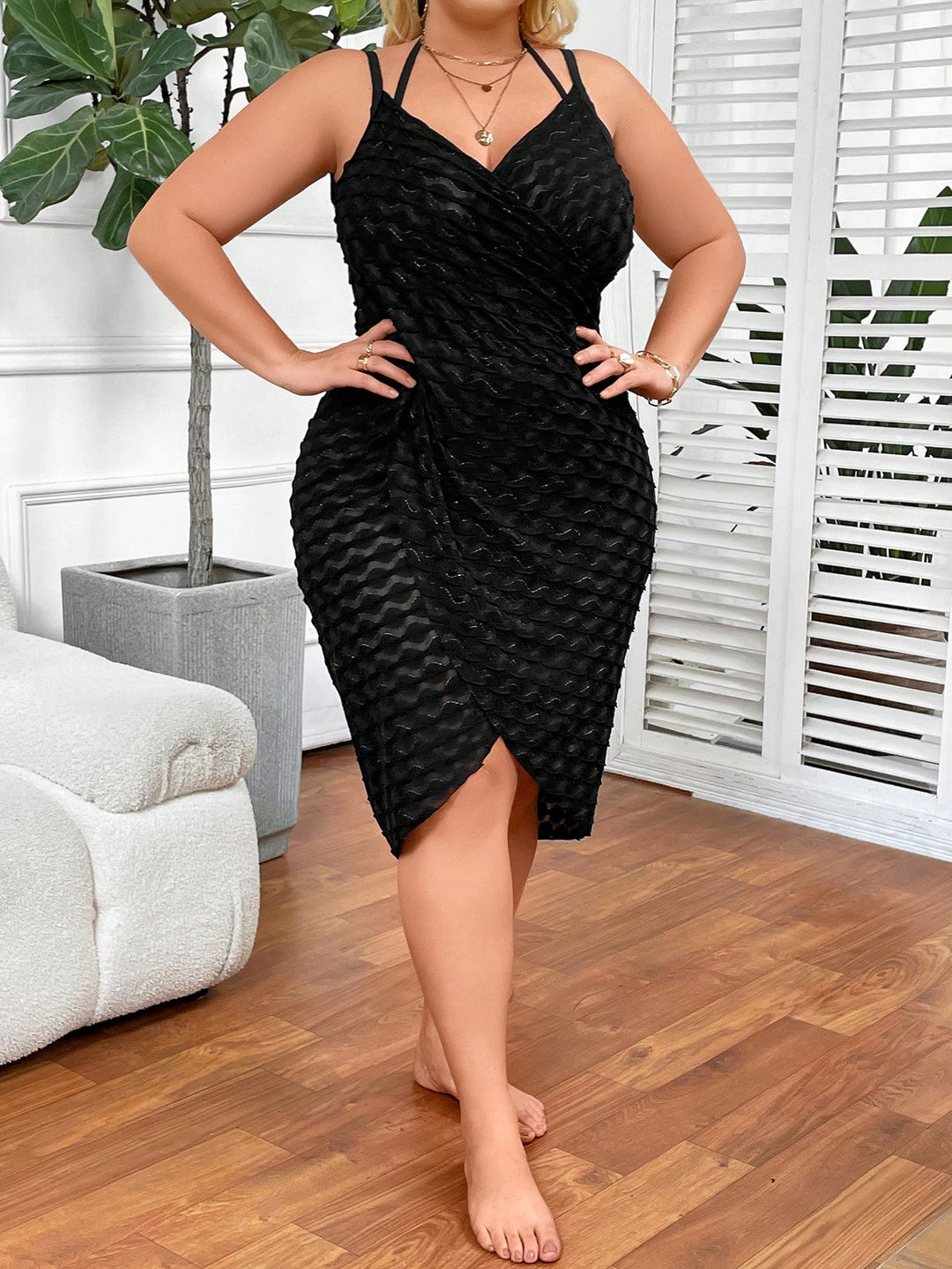 Kimono de plaja SHEIN, negru