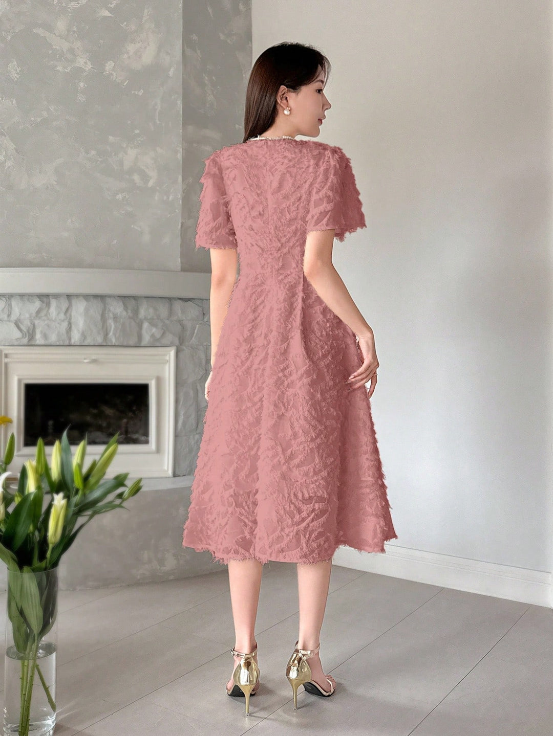 Rochie midi SHEIN, roz