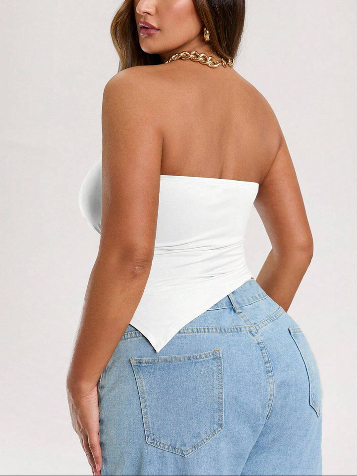 Top Shein Curve+, alb