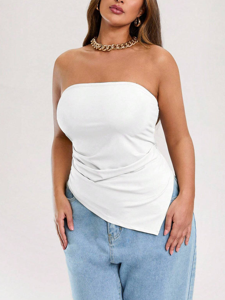 Top Shein Curve+, alb