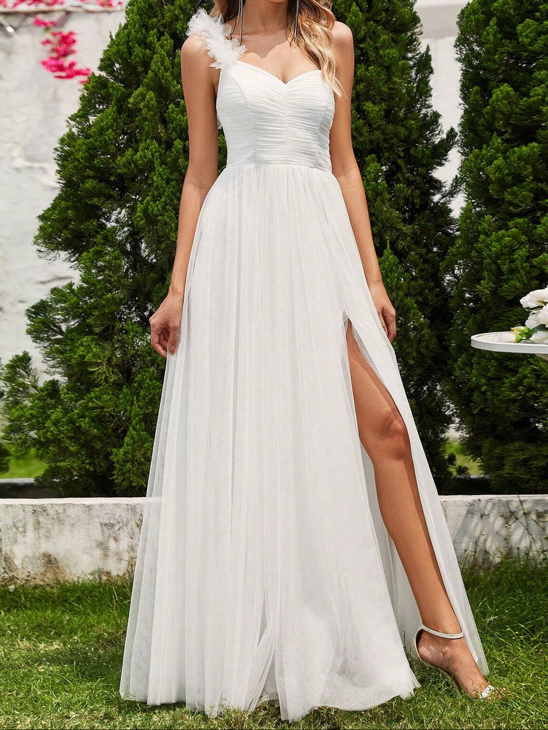 Rochie de ocazie SHEIN, alb