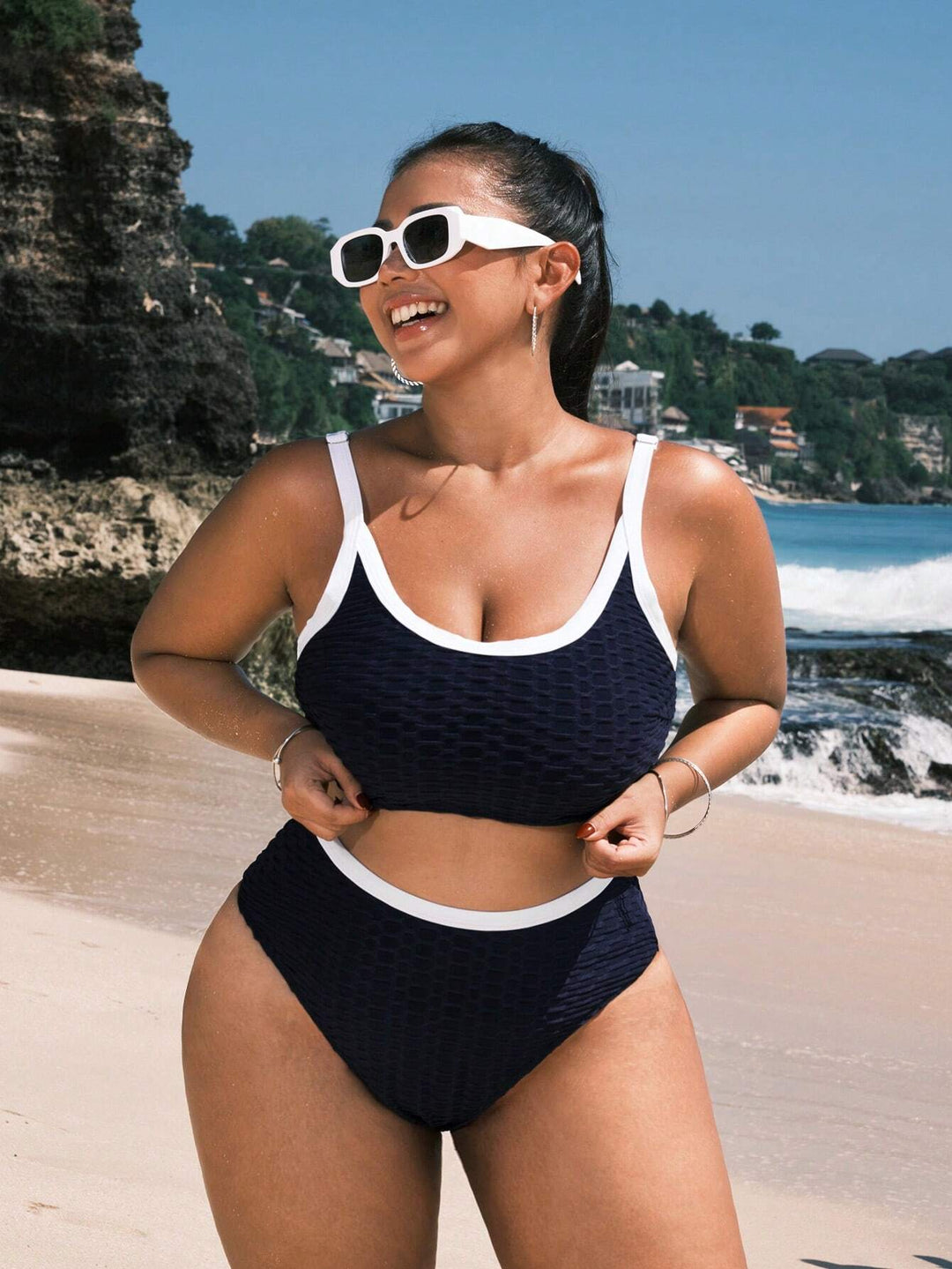 Costum de baie SHEIN, albastru