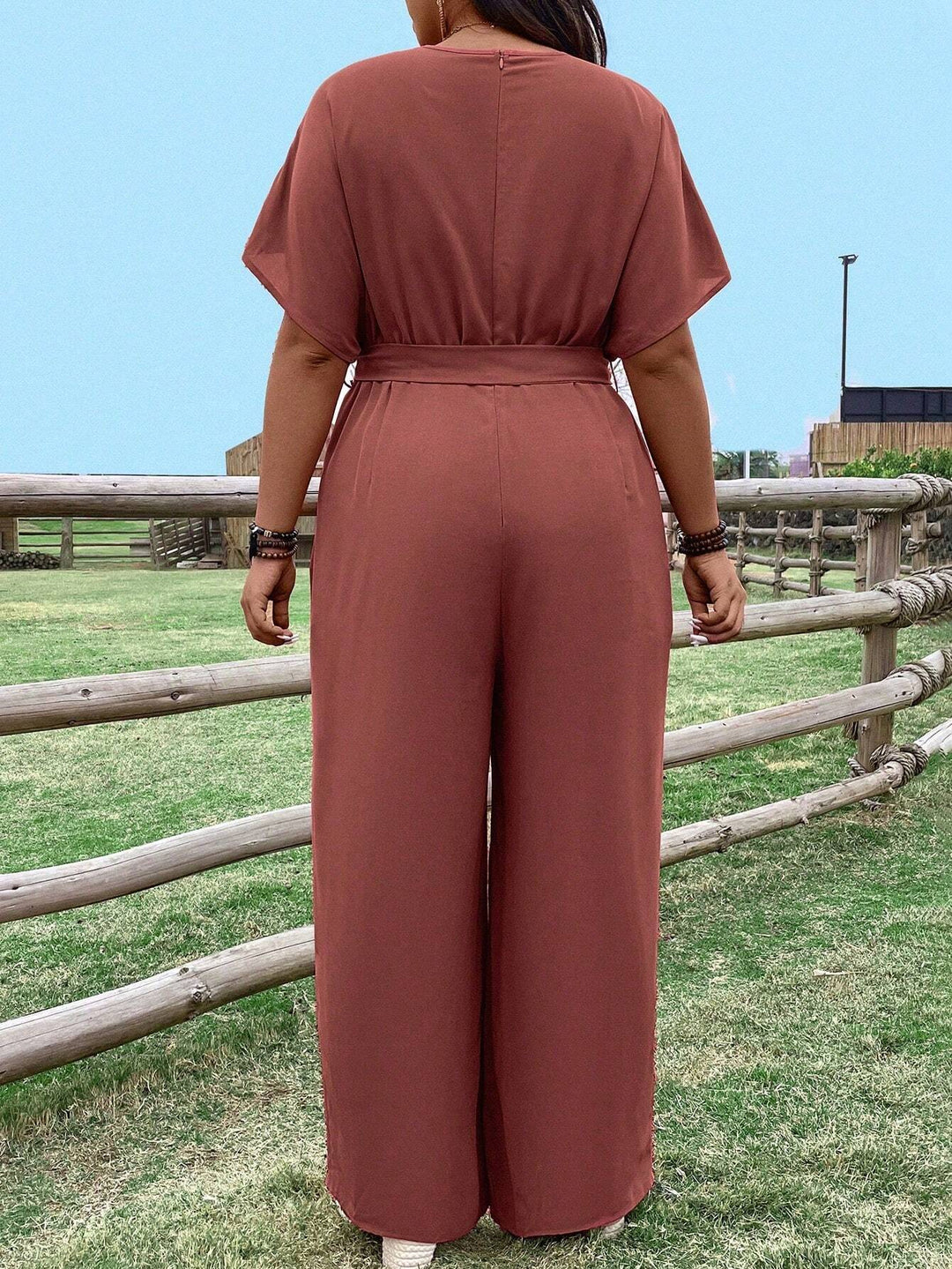 Shein Curve+ hosszú kertésznadrág, rózsaszín