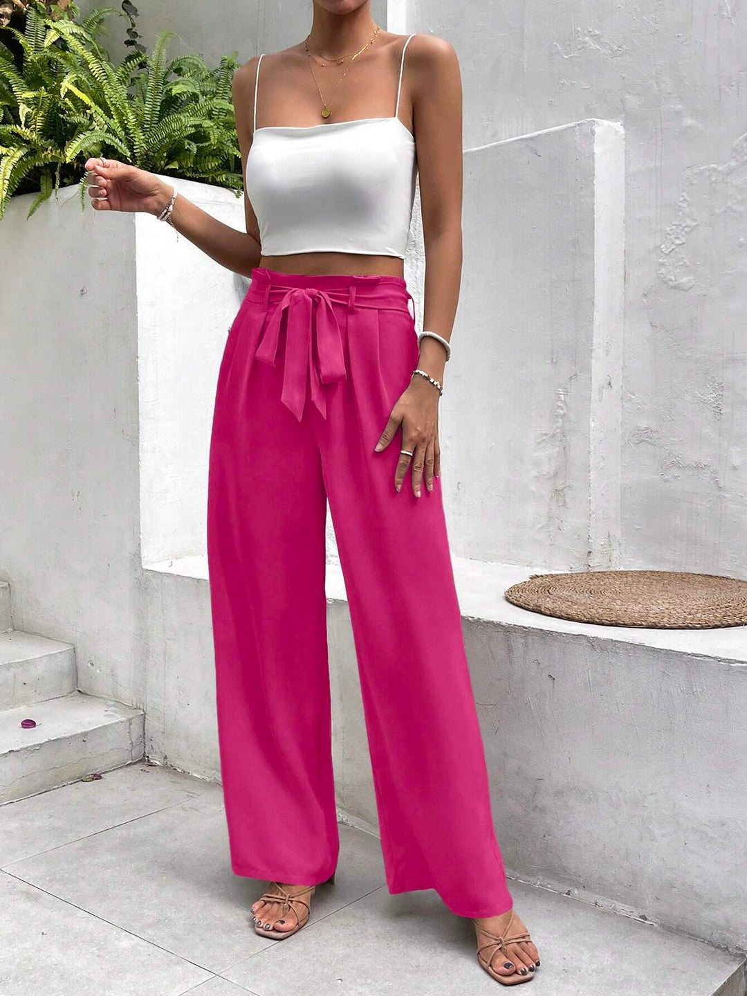 Pantaloni SHEIN, roz