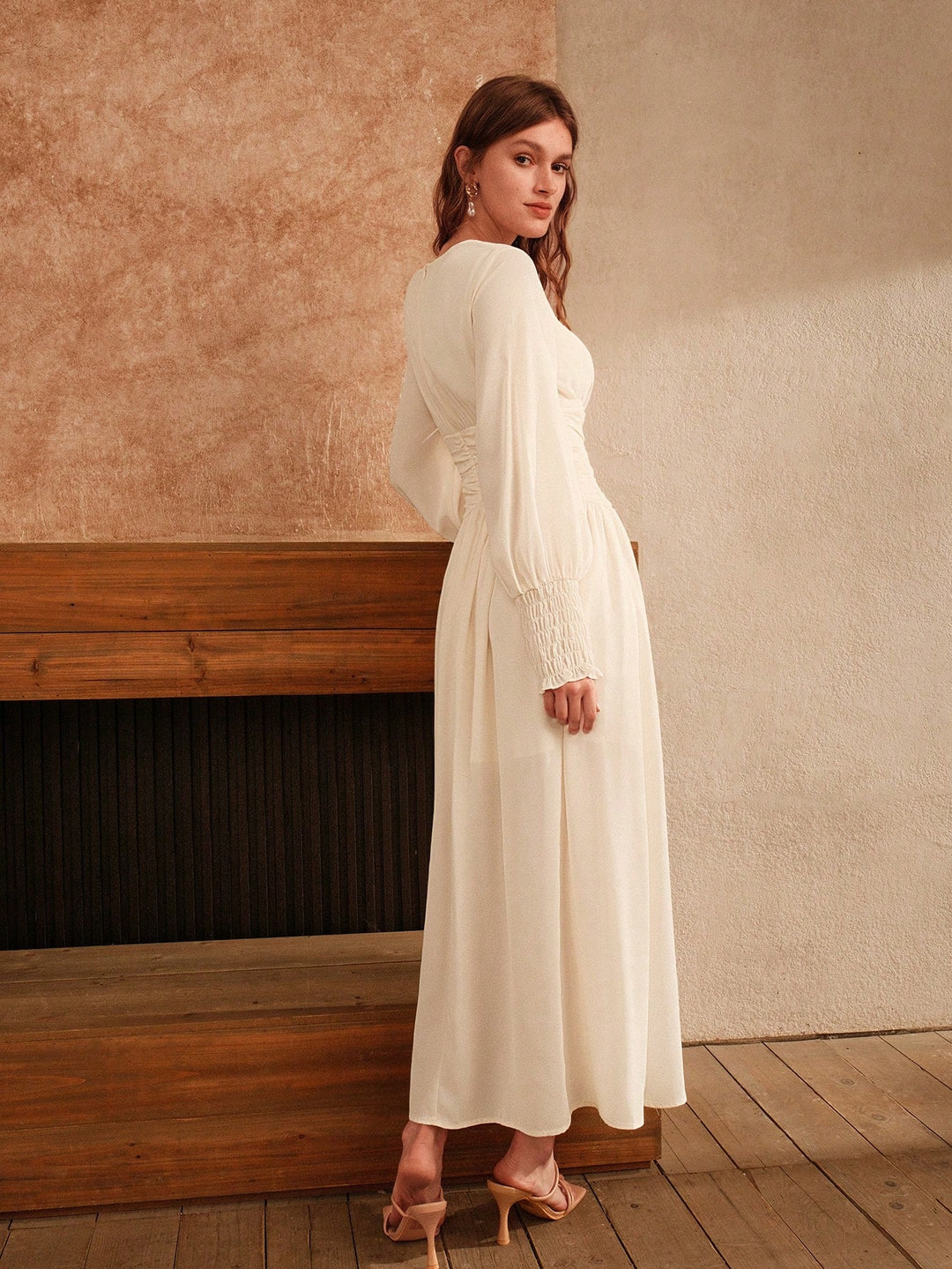 Rochie maxi SHEIN, bej