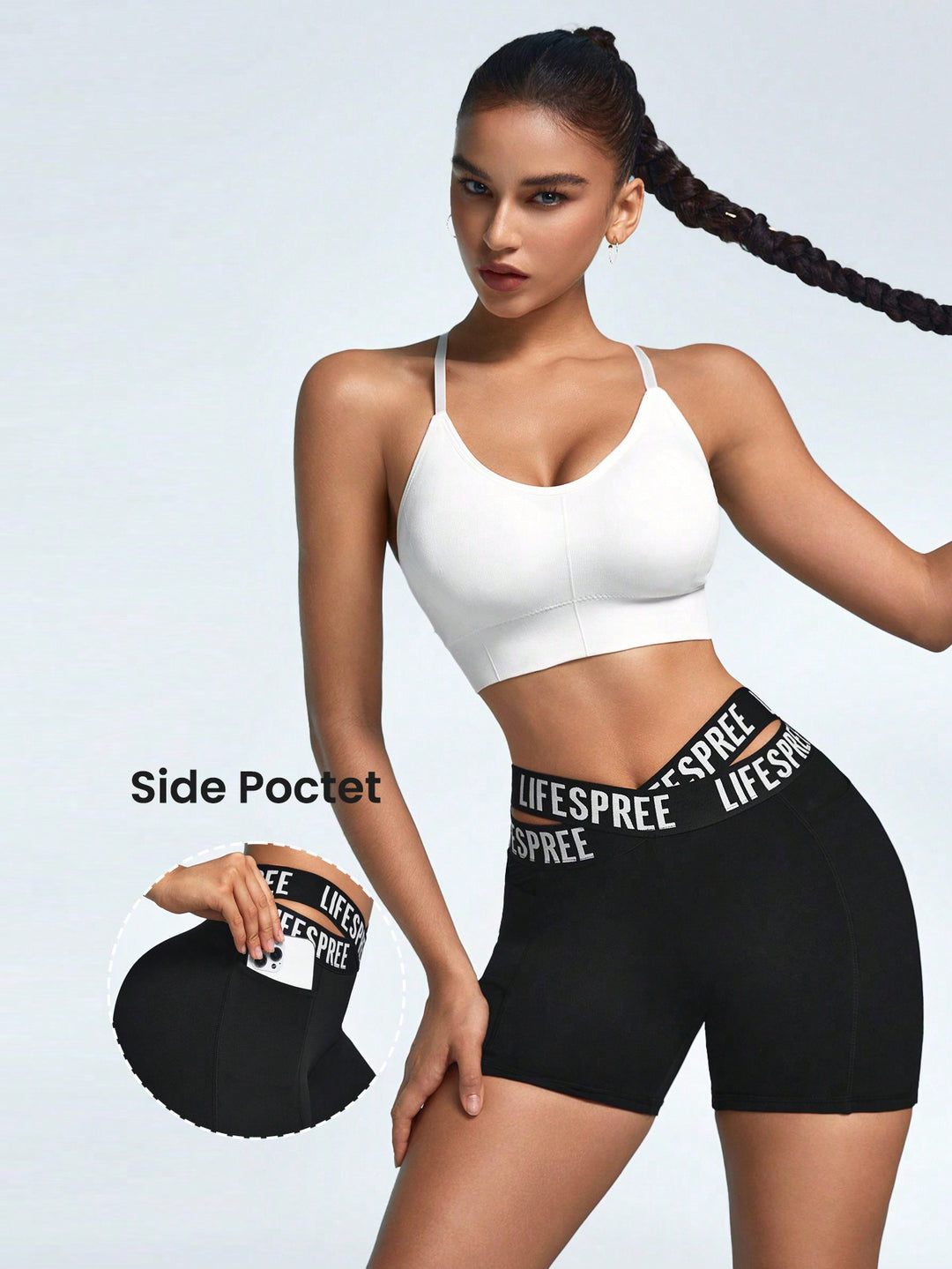 Pantaloni scurți SHEIN, negru