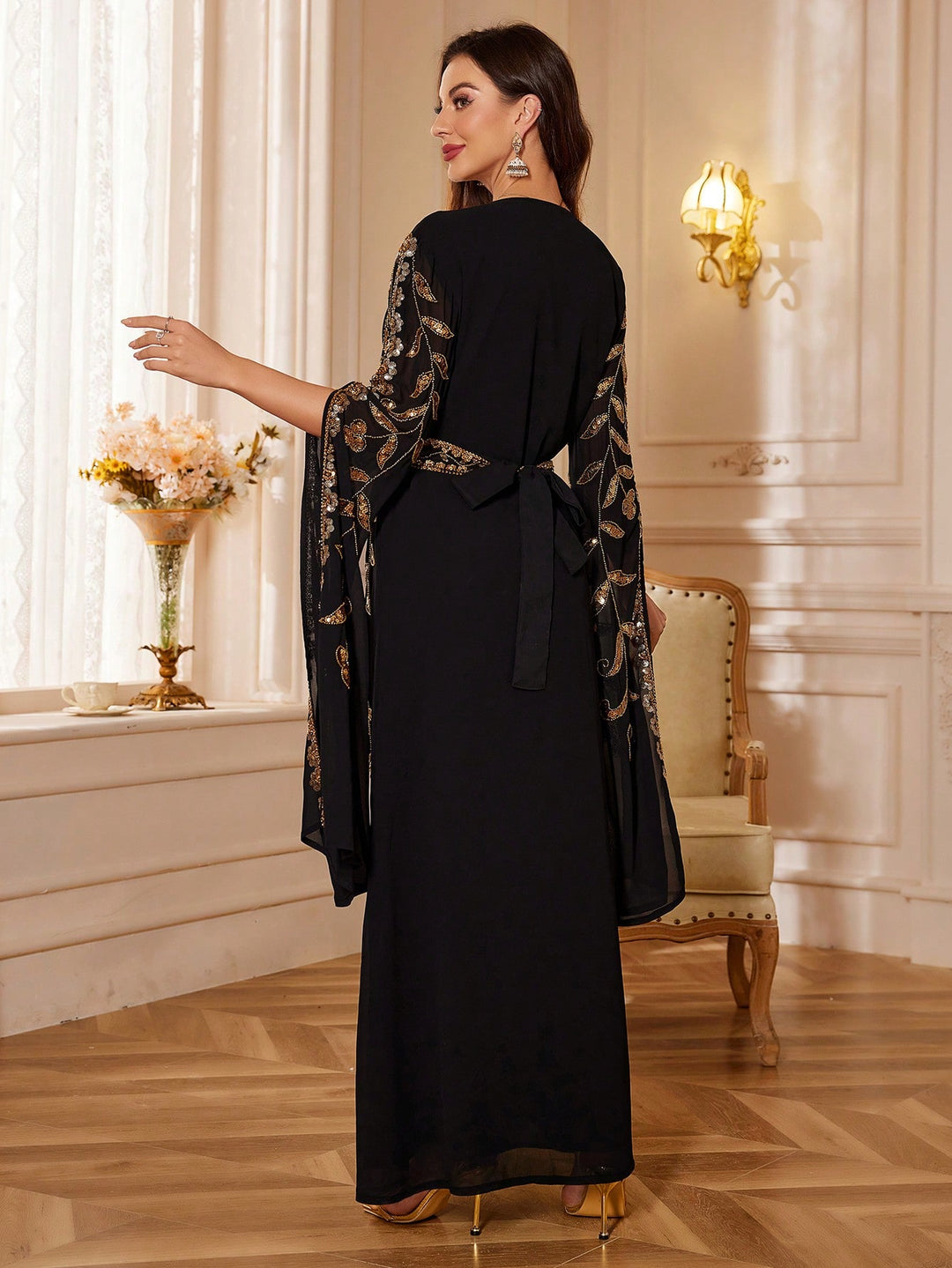 Set caftan și jalabiya SHEIN, negru