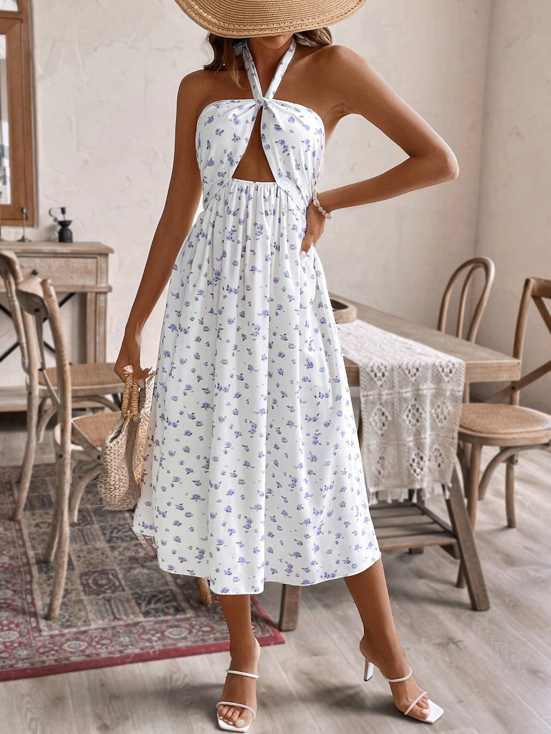 Rochie midi SHEIN, alb