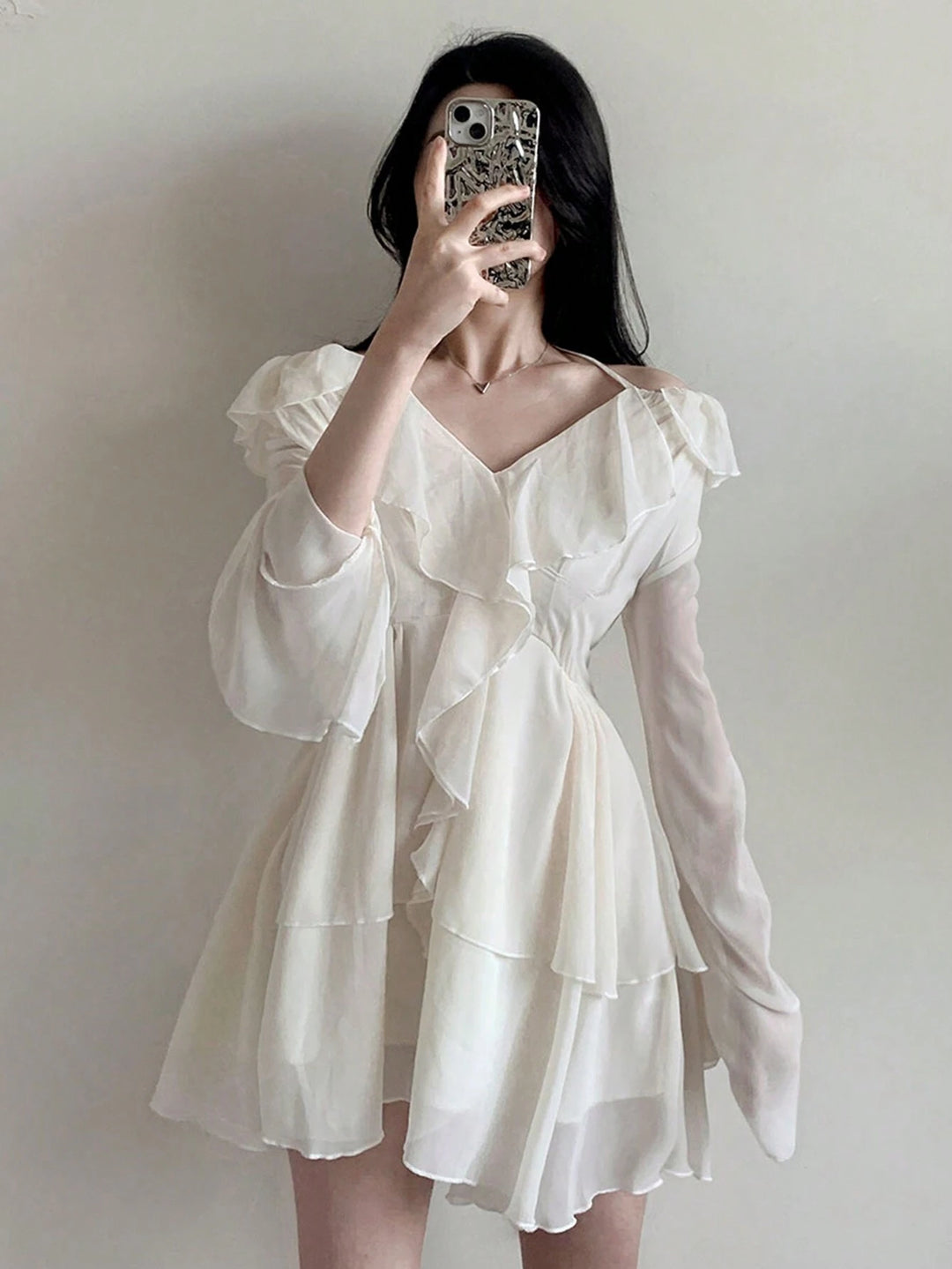 Rochie mini SHEIN, alb