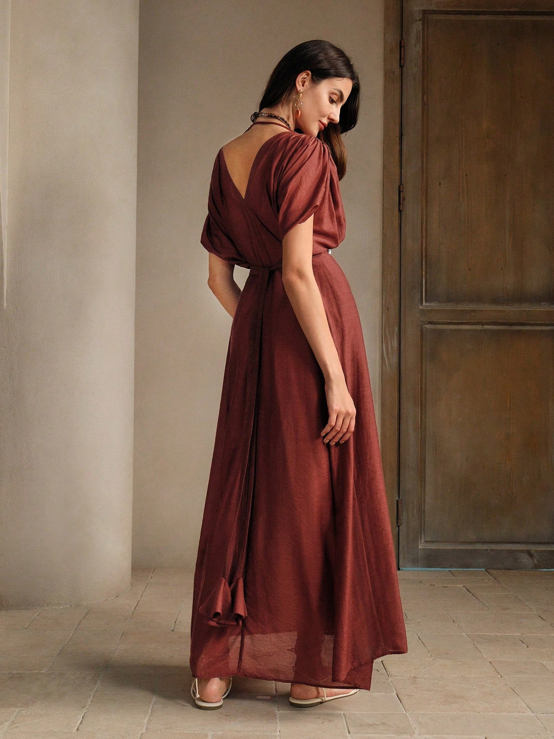 SHEIN maxi dress, brown
