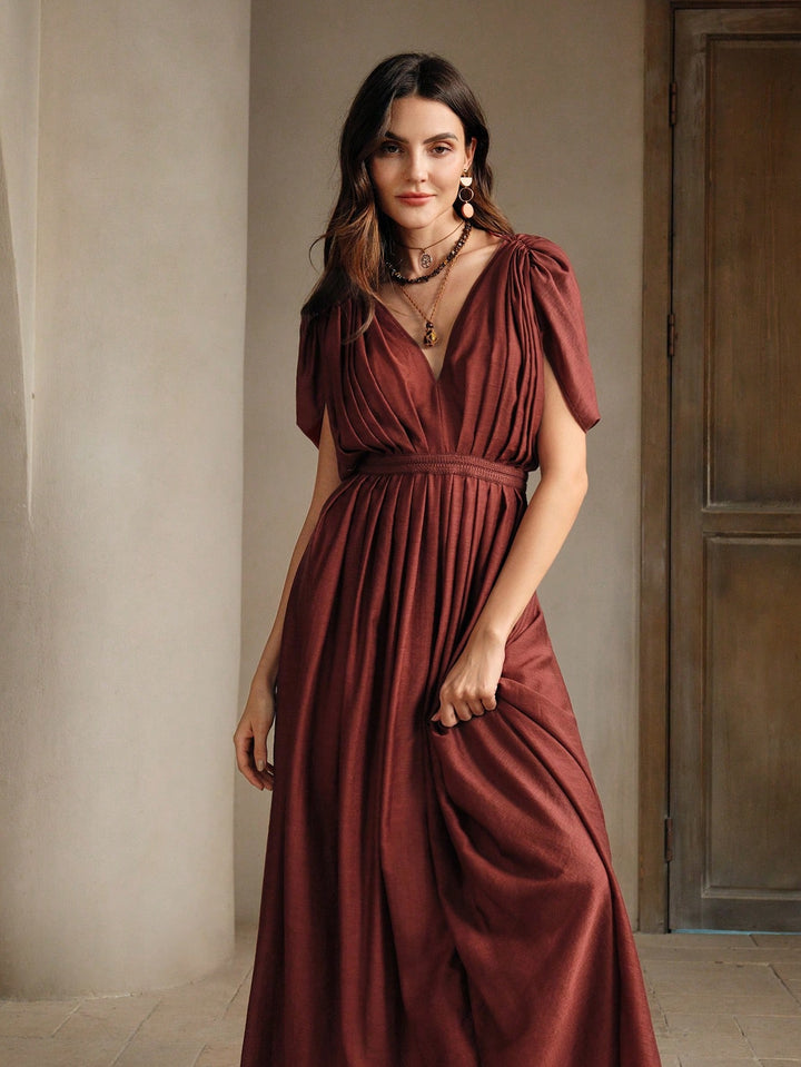 SHEIN maxi dress, brown