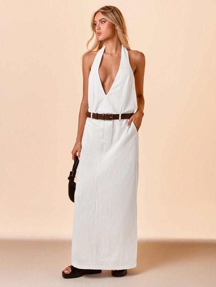 Rochie maxi SHEIN, alb