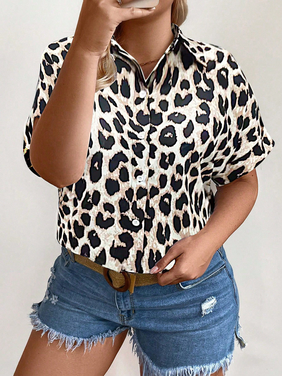 Cămașă cu mânecă scurtă SHEIN, mix culori
