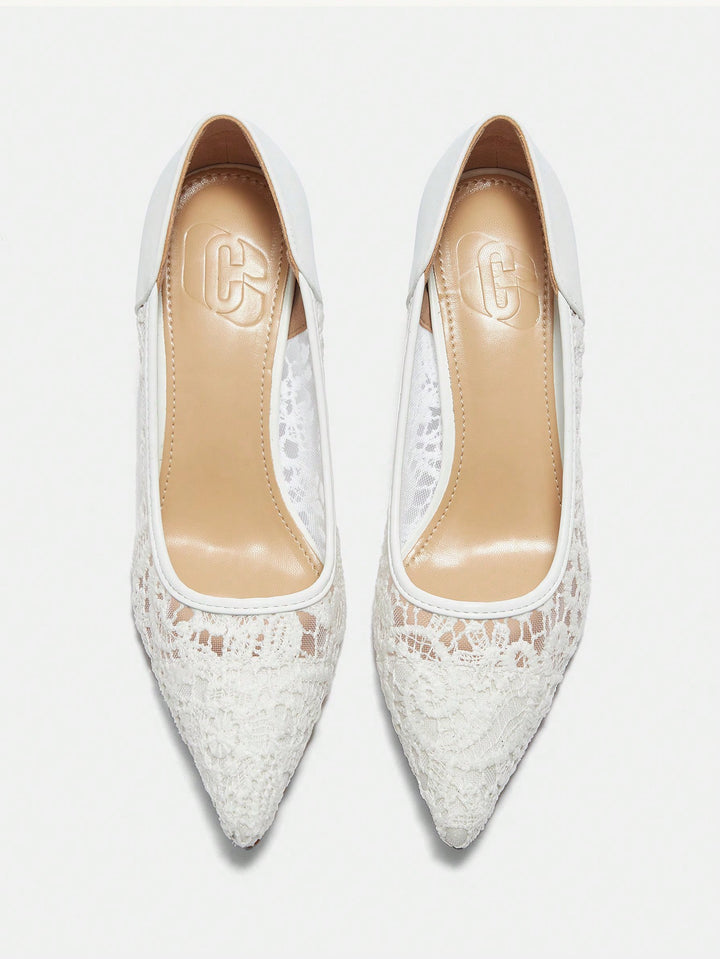 Pantofi cu toc SHEIN, alb